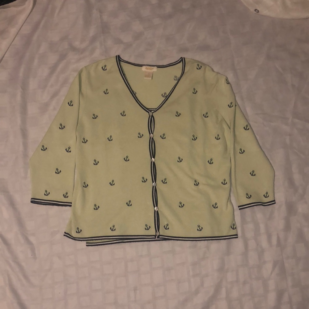Peck & Peck Collection Cardigan set. Sailor themed, soft material. Size:XL